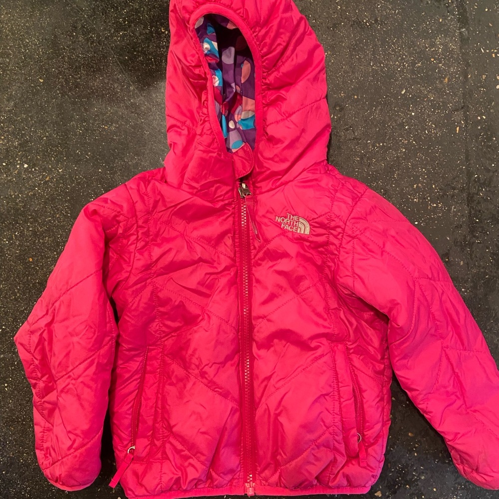 North face girls 3T reversible puffy jacket